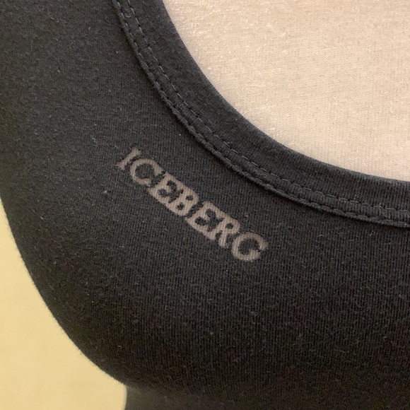 Auth Iceberg Jeans Gilmar Italy logo fitted cotton black shortsleeved T-shirt - Picture 2 of 10